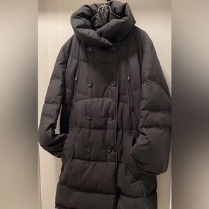 Tsumori Chisato Black Ladies Puffer Jacket. Silk Lined. Size L 33” length